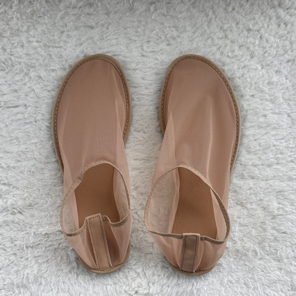 Women's Nude Mesh Slip-On Shoes